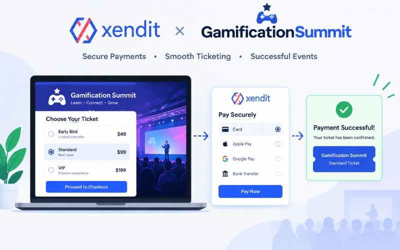 Xendit payment integration for Gamification Summit ticket sales.
